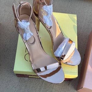 Elegant Gold High Heel Sandals